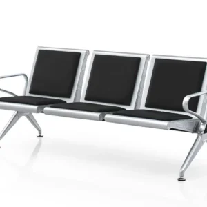 Cadeira Longarina 3 Lugares Bob Elegance - Cinza com Estofado